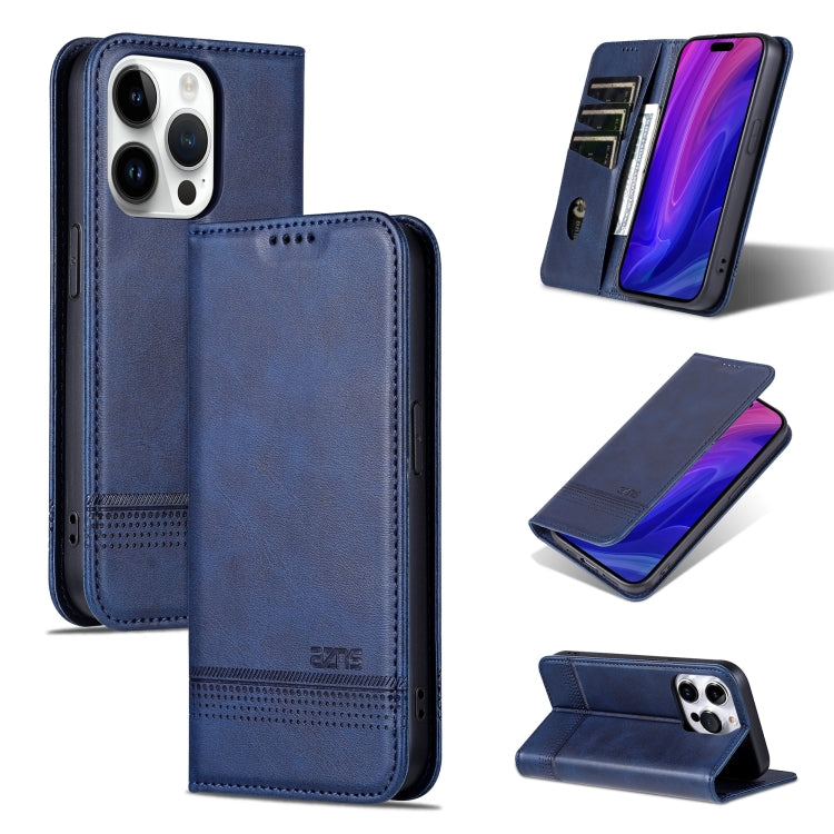 AZNS Magnetic Calf Texture Flip Leather Phone Case, For iPhone 16e, For iPhone 16 Pro Max, For iPhone 16 Pro, For iPhone 16 Plus, For iPhone 16