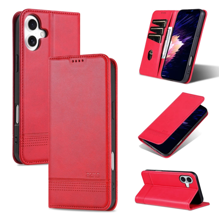 AZNS Magnetic Calf Texture Flip Leather Phone Case, For iPhone 16e, For iPhone 16 Pro Max, For iPhone 16 Pro, For iPhone 16 Plus, For iPhone 16