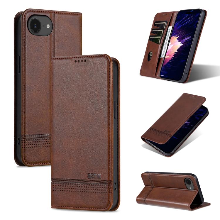 AZNS Magnetic Calf Texture Flip Leather Phone Case, For iPhone 16e, For iPhone 16 Pro Max, For iPhone 16 Pro, For iPhone 16 Plus, For iPhone 16