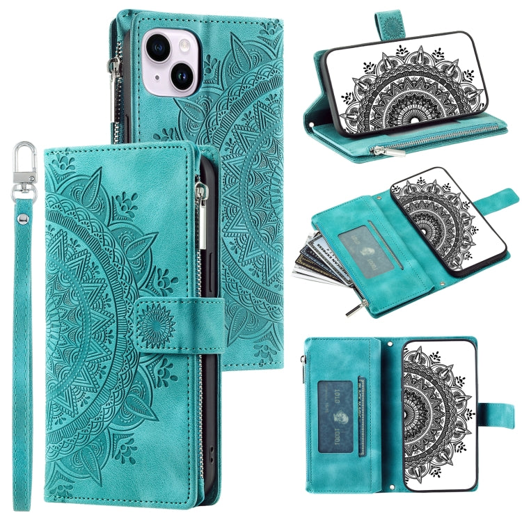 Multi-Card Totem Zipper Leather Phone Case, For iPhone 15 Pro Max, For iPhone 15 Pro, For iPhone 15 Plus, For iPhone 15, For iPhone 14 Plus