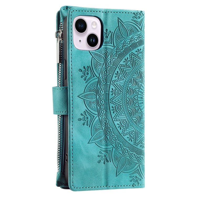 Multi-Card Totem Zipper Leather Phone Case, For iPhone 14, For iPhone 14 Pro, For iPhone 14 Pro Max, For iPhone 13 Pro Max, For iPhone 13 Pro