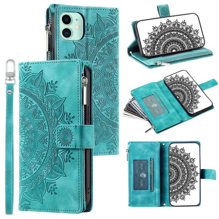 Multi-Card Totem Zipper Leather Phone Case, For iPhone 13, For iPhone 12 / 12 Pro, For iPhone 12 Pro Max, For iPhone 11 Pro Max, For iPhone 11