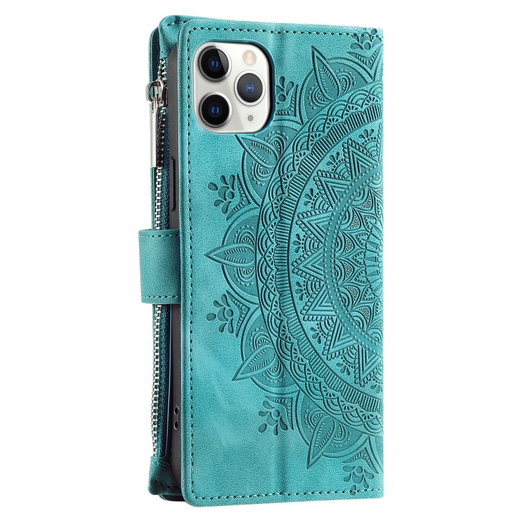 Multi-Card Totem Zipper Leather Phone Case, For iPhone 11 Pro