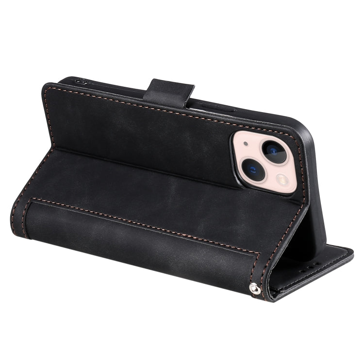 Retro Splicing Horizontal Flip Leather Phone Case, For iPhone 15 Plus, For iPhone 15