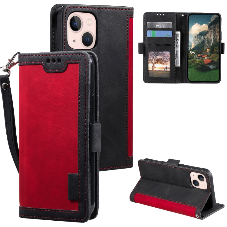 Retro Splicing Horizontal Flip Leather Phone Case, For iPhone 15 Plus, For iPhone 15