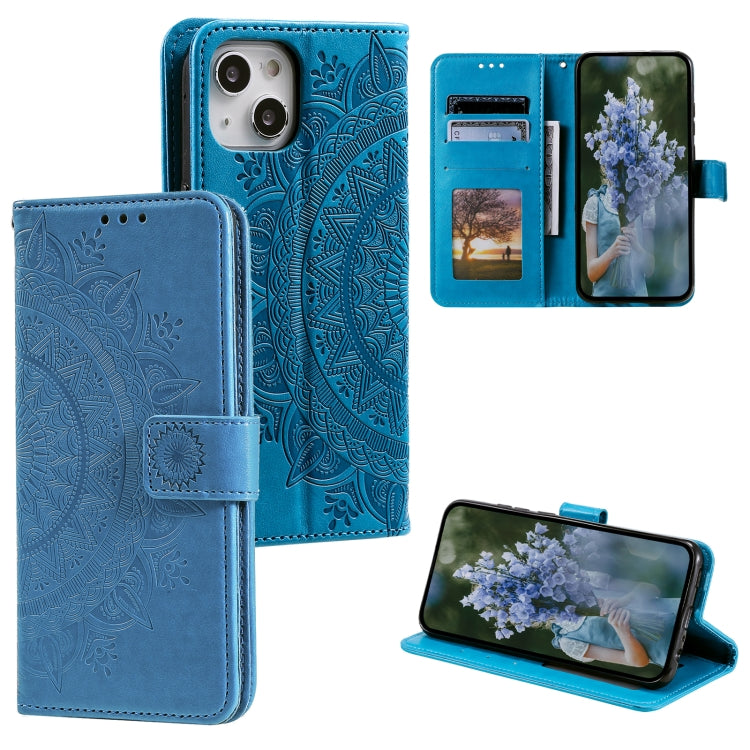 Totem Flower Embossed Leather Phone Case, For iPhone 15 Pro Max, For iPhone 15 Pro, For iPhone 15 Plus, For iPhone 15