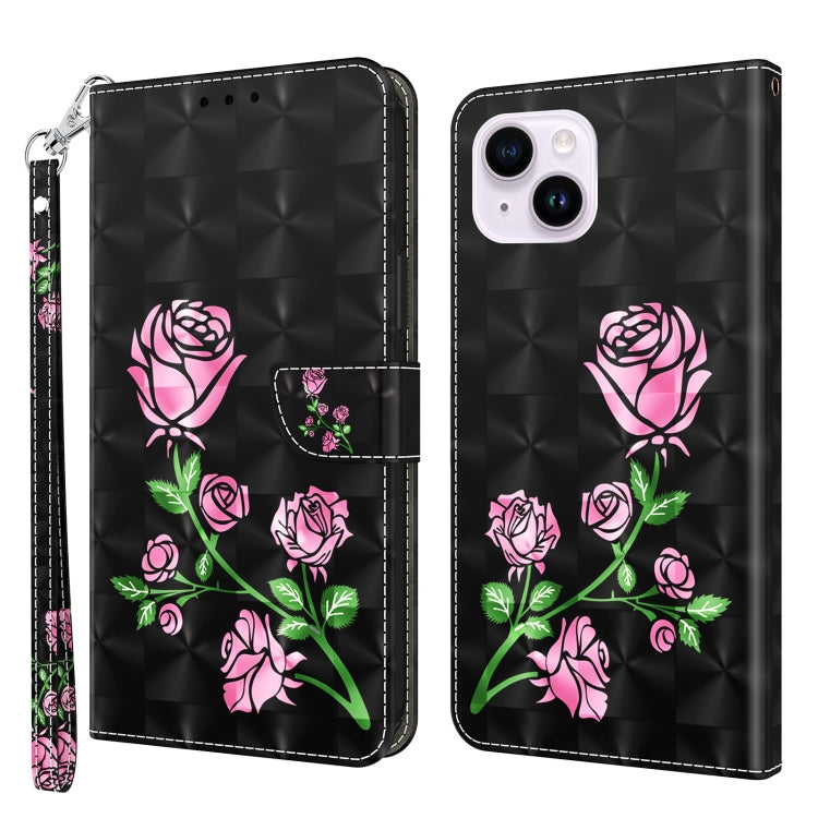 3D Painted Leather Phone Case, For iPhone 15 Plus, For iPhone 15