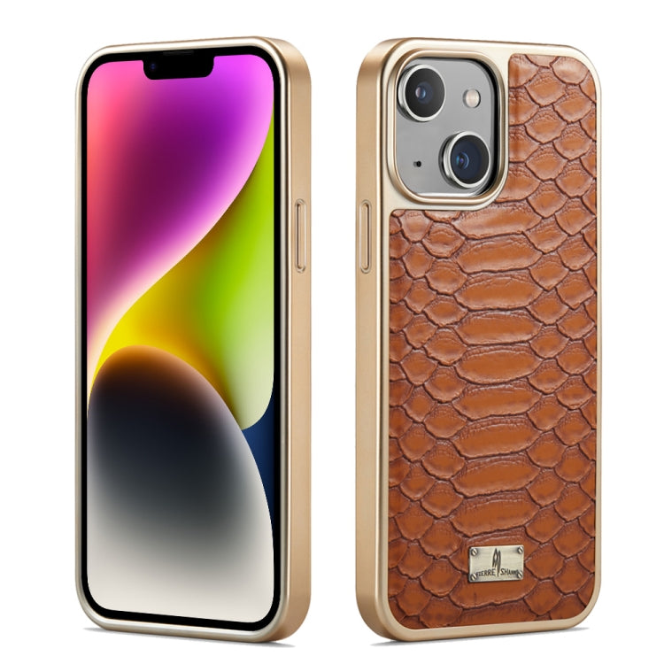 Fierre Shann Python Texture Electroplating PU Phone Case, For iPhone 16 Pro Max, For iPhone 16 Pro, For iPhone 16 Plus, For iPhone 16, For iPhone 15 Pro Max, For iPhone 15 Pro, For iPhone 15 Plus, For iPhone 15