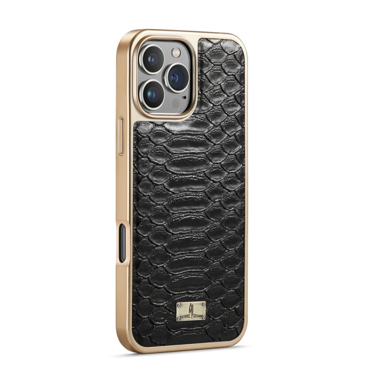 Fierre Shann Python Texture Electroplating PU Phone Case, For iPhone 16 Pro Max, For iPhone 16 Pro, For iPhone 16 Plus, For iPhone 16, For iPhone 15 Pro Max, For iPhone 15 Pro, For iPhone 15 Plus, For iPhone 15