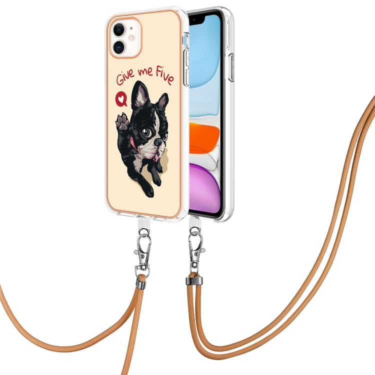 Electroplating Dual-side IMD Phone Case with Lanyard, For iPhone 12 / 12 Pro, For iPhone 12 Pro Max, For iPhone 11 Pro Max, For iPhone 11