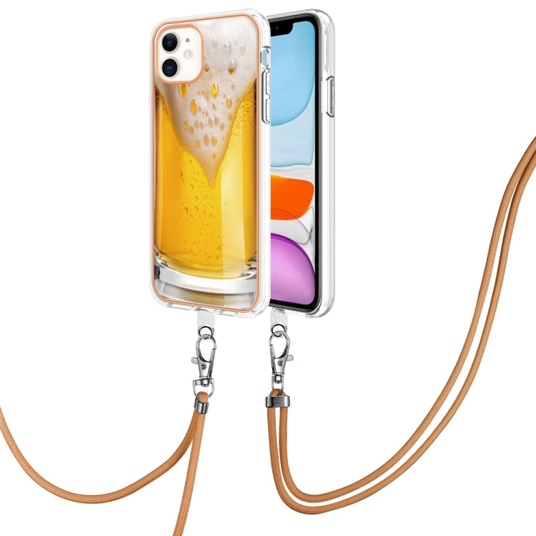 Electroplating Dual-side IMD Phone Case with Lanyard, For iPhone 12 / 12 Pro, For iPhone 12 Pro Max, For iPhone 11 Pro Max, For iPhone 11