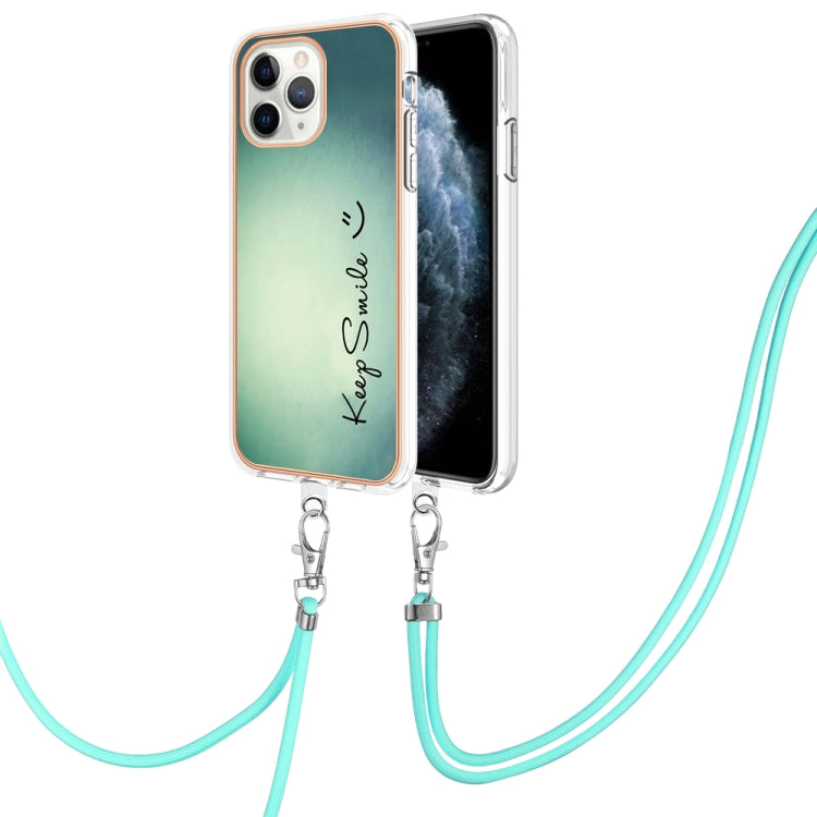 Electroplating Dual-side IMD Phone Case with Lanyard, For iPhone 12 / 12 Pro, For iPhone 12 Pro Max, For iPhone 11 Pro Max, For iPhone 11