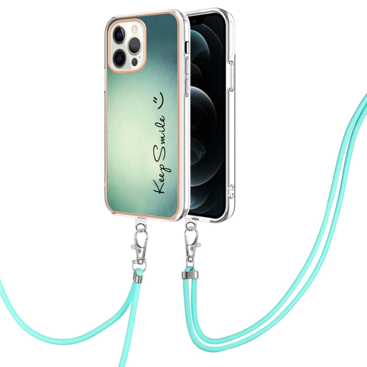 Electroplating Dual-side IMD Phone Case with Lanyard, For iPhone 12 / 12 Pro, For iPhone 12 Pro Max, For iPhone 11 Pro Max, For iPhone 11