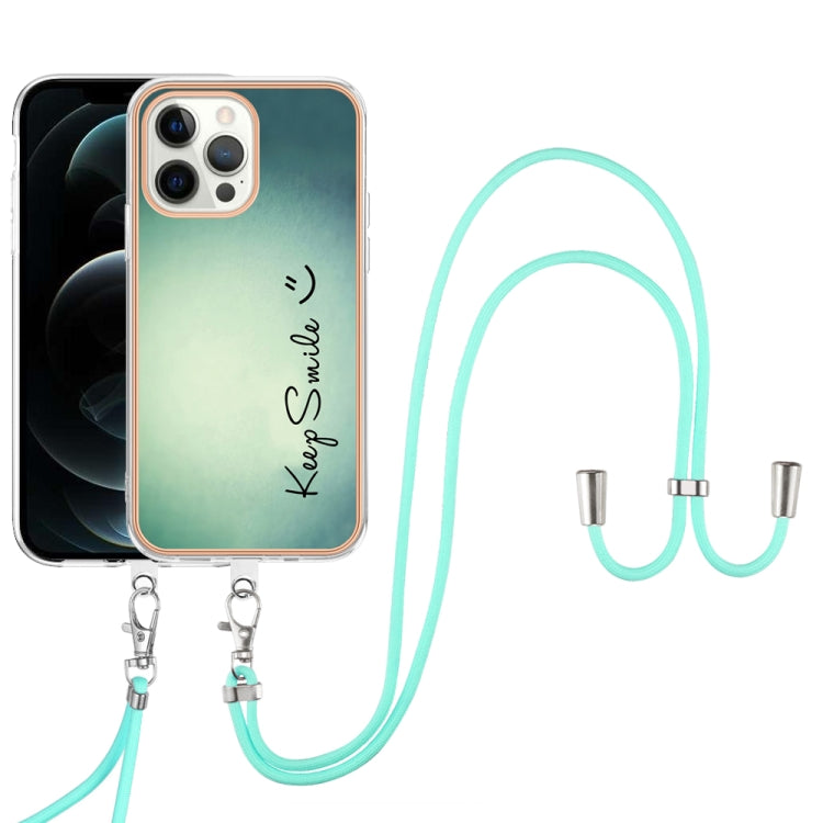 Electroplating Dual-side IMD Phone Case with Lanyard, For iPhone 12 / 12 Pro, For iPhone 12 Pro Max, For iPhone 11 Pro Max, For iPhone 11