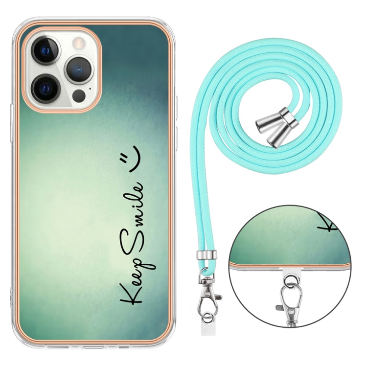 Electroplating Dual-side IMD Phone Case with Lanyard, For iPhone 12 / 12 Pro, For iPhone 12 Pro Max, For iPhone 11 Pro Max, For iPhone 11