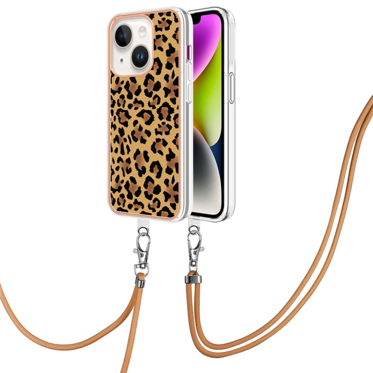 Electroplating Dual-side IMD Phone Case with Lanyard, For iPhone 15 Pro Max, For iPhone 15 Pro, For iPhone 15 Plus, For iPhone 15