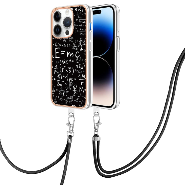 Electroplating Dual-side IMD Phone Case with Lanyard, For iPhone 16 Pro Max, For iPhone 16 Pro, For iPhone 16 Plus, For iPhone 16