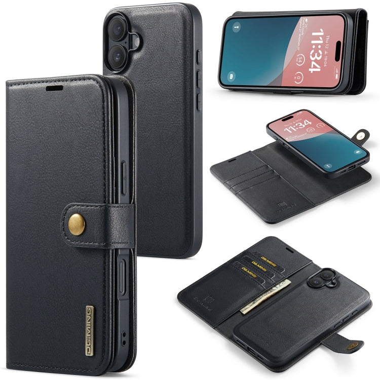 DG.MING Crazy Horse Texture Detachable Magnetic Leather Phone Case, For iPhone 16 Pro Max, For iPhone 16 Pro, For iPhone 16 Plus, For iPhone 16, For iPhone 15 Pro Max, For iPhone 15 Pro