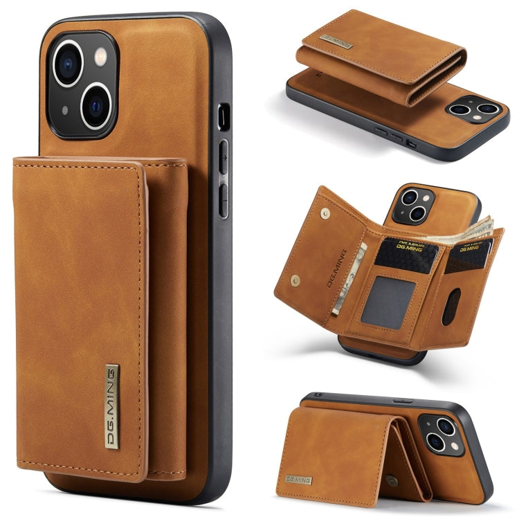 DG.MING M1 Series 3-Fold Multi Card Wallet Leather Phone Case, For iPhone 15 Plus, For iPhone 15