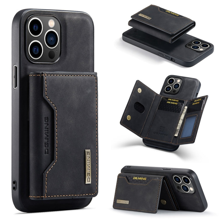 DG.MING M2 Series 3-Fold Card Bag Wallet Leather Phone Case, For iPhone 16 Pro Max, For iPhone 16 Pro, For iPhone 16 Plus, For iPhone 16, For iPhone 15 Pro Max, For iPhone 15 Pro