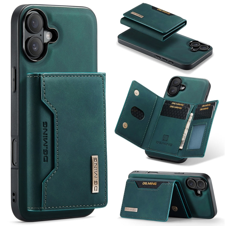 DG.MING M2 Series 3-Fold Card Bag Wallet Leather Phone Case, For iPhone 16 Pro Max, For iPhone 16 Pro, For iPhone 16 Plus, For iPhone 16, For iPhone 15 Pro Max, For iPhone 15 Pro