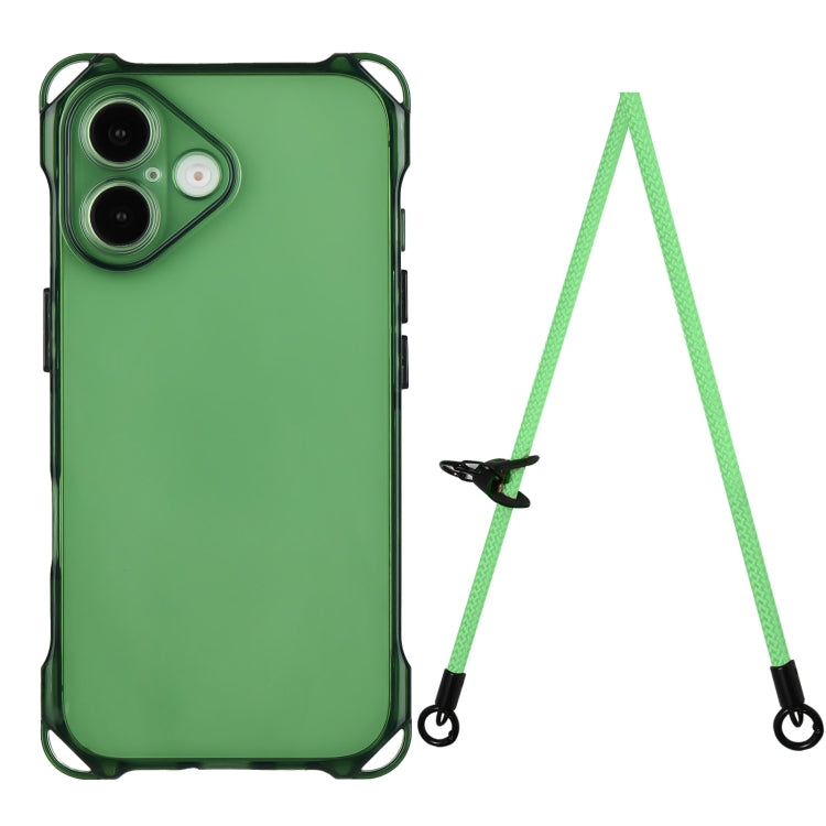 Four-corner Shockproof TPU Phone Case with Lanyard, For iPhone 16 Pro Max, For iPhone 16 Pro, For iPhone 16 Plus, For iPhone 16, For iPhone 15 Pro Max