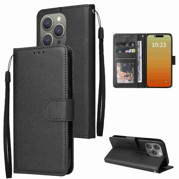 Multifunctional Horizontal Flip Leather Phone Case with Three Card Slots, For iPhone 16e, For iPhone 16 Pro Max, For iPhone 16 Pro, For iPhone 16 Plus, For iPhone 16, For iPhone 15 Pro Max