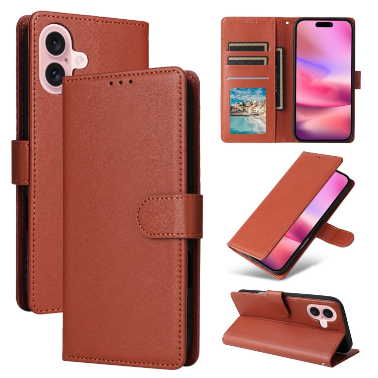 Multifunctional Horizontal Flip Leather Phone Case with Three Card Slots, For iPhone 16e, For iPhone 16 Pro Max, For iPhone 16 Pro, For iPhone 16 Plus, For iPhone 16, For iPhone 15 Pro Max