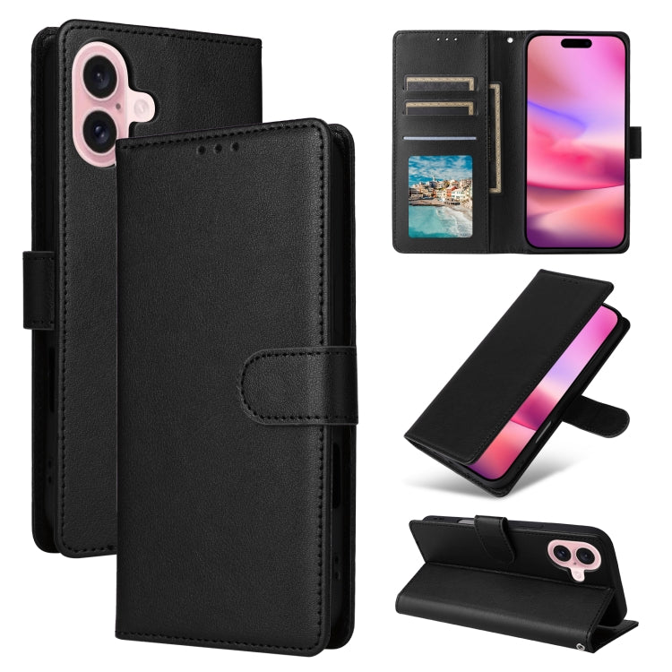 Multifunctional Horizontal Flip Leather Phone Case with Three Card Slots, For iPhone 16e, For iPhone 16 Pro Max, For iPhone 16 Pro, For iPhone 16 Plus, For iPhone 16, For iPhone 15 Pro Max