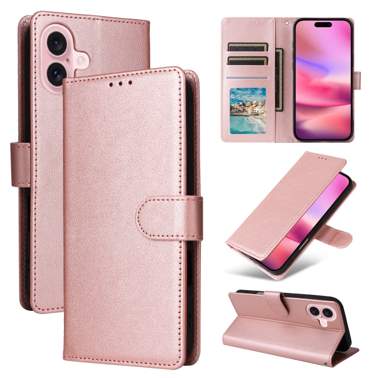 Multifunctional Horizontal Flip Leather Phone Case with Three Card Slots, For iPhone 16e, For iPhone 16 Pro Max, For iPhone 16 Pro, For iPhone 16 Plus, For iPhone 16, For iPhone 15 Pro Max