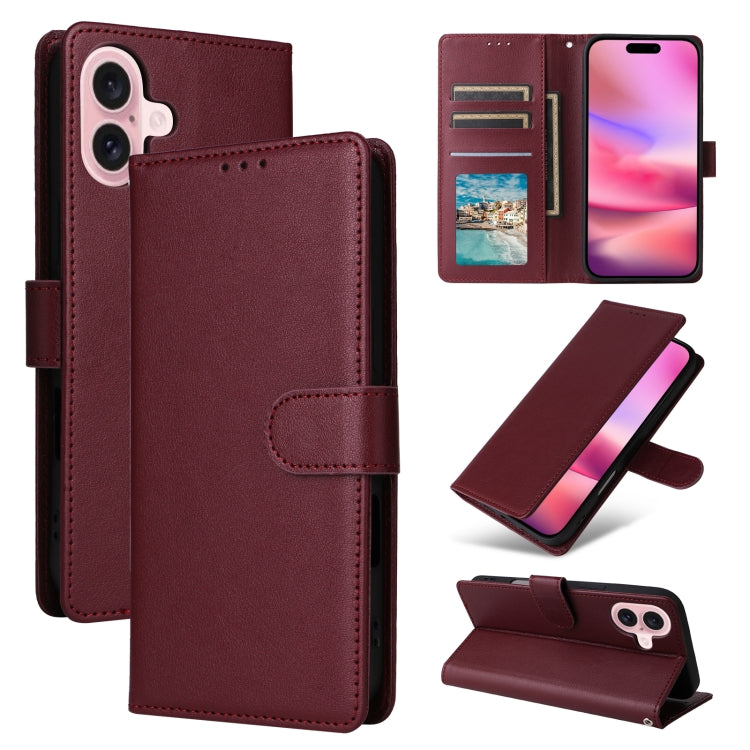 Multifunctional Horizontal Flip Leather Phone Case with Three Card Slots, For iPhone 16e, For iPhone 16 Pro Max, For iPhone 16 Pro, For iPhone 16 Plus, For iPhone 16, For iPhone 15 Pro Max