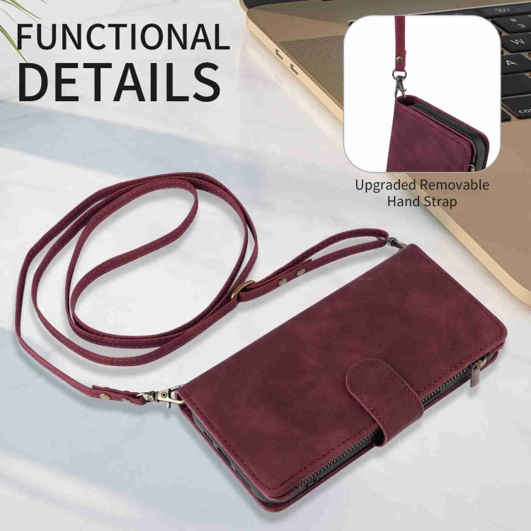 Crossbody Multi-card Slot Wallet Zipper Leather Phone Case, For iPhone 15 Pro Max, For iPhone 15 Pro, For iPhone 15 Plus, For iPhone 15