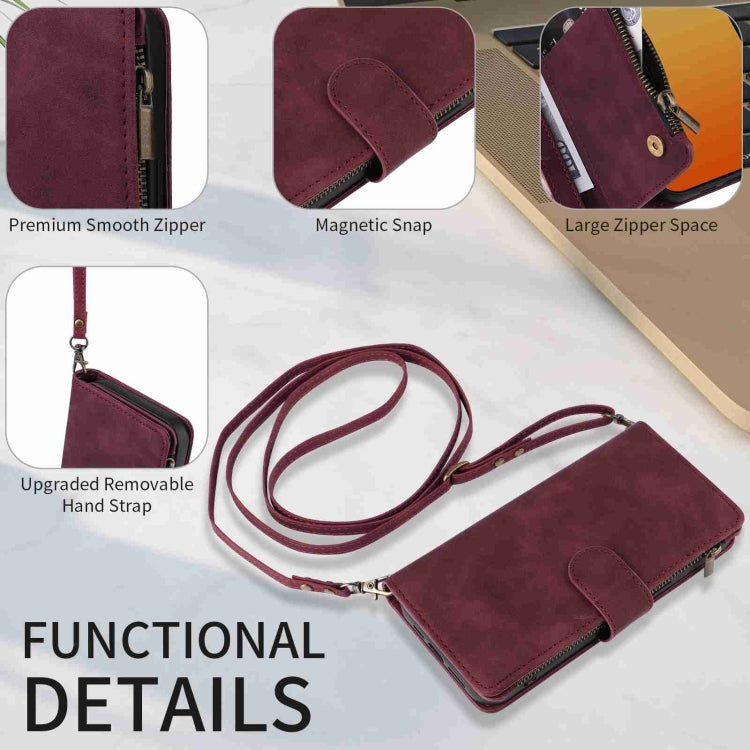 Crossbody Multi-card Slot Wallet Zipper Leather Phone Case, For iPhone 15 Pro Max, For iPhone 15 Pro, For iPhone 15 Plus, For iPhone 15