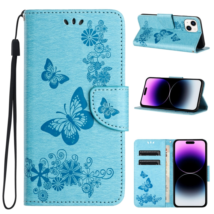 Butterfly Embossed Flip Leather Phone Case, For iPhone 16, For iPhone 15 Pro Max, For iPhone 15 Pro, For iPhone 15 Plus