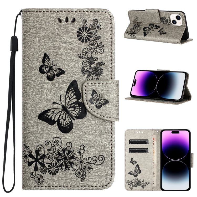 Butterfly Embossed Flip Leather Phone Case, For iPhone 16, For iPhone 15 Pro Max, For iPhone 15 Pro, For iPhone 15 Plus