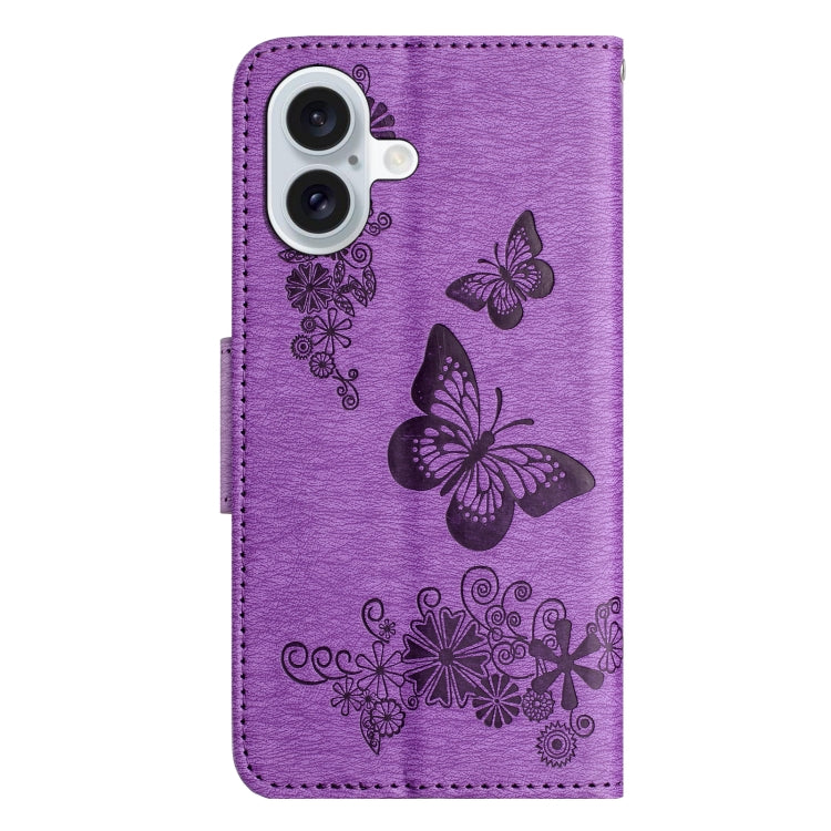 Butterfly Embossed Flip Leather Phone Case, For iPhone 16, For iPhone 15 Pro Max, For iPhone 15 Pro, For iPhone 15 Plus