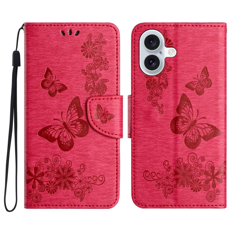 Butterfly Embossed Flip Leather Phone Case, For iPhone 16, For iPhone 15 Pro Max, For iPhone 15 Pro, For iPhone 15 Plus