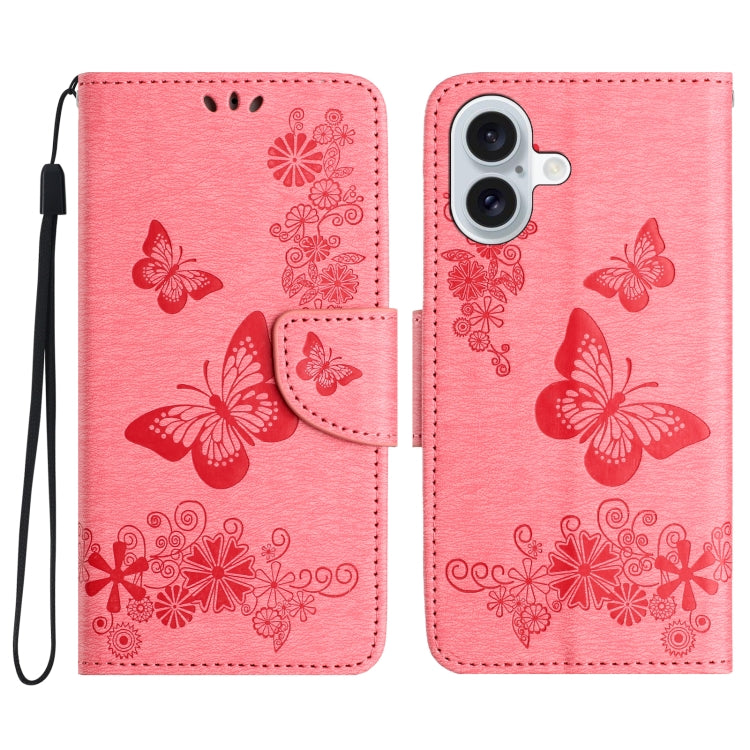 Butterfly Embossed Flip Leather Phone Case, For iPhone 16, For iPhone 15 Pro Max, For iPhone 15 Pro, For iPhone 15 Plus