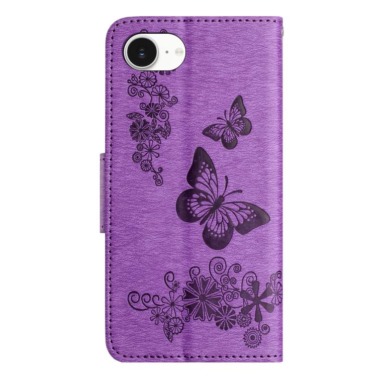 Butterfly Embossed Flip Leather Phone Case, For iPhone 16e, For iPhone 16 Pro Max, For iPhone 16 Pro, For iPhone 16 Plus