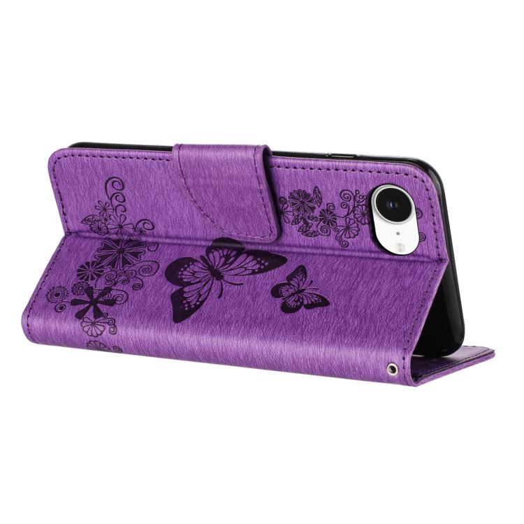 Butterfly Embossed Flip Leather Phone Case, For iPhone 16e, For iPhone 16 Pro Max, For iPhone 16 Pro, For iPhone 16 Plus