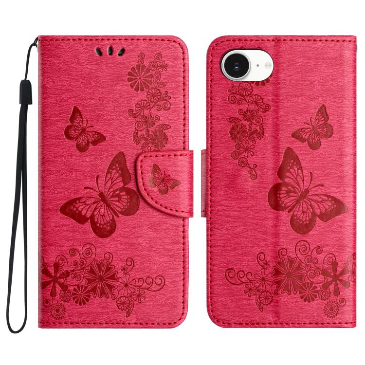 Butterfly Embossed Flip Leather Phone Case, For iPhone 16e, For iPhone 16 Pro Max, For iPhone 16 Pro, For iPhone 16 Plus