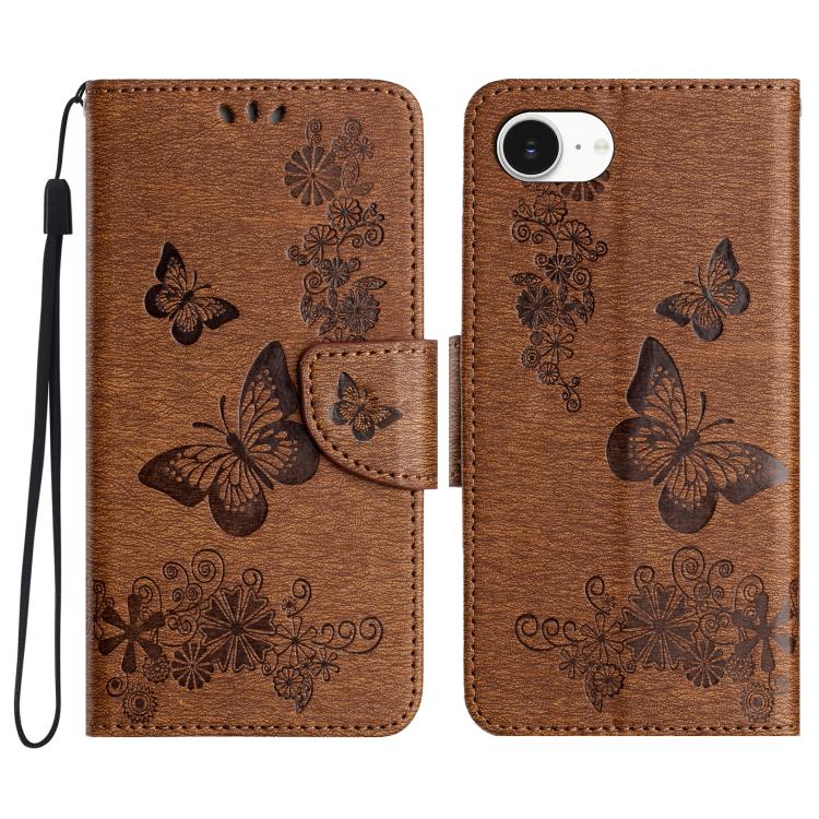 Butterfly Embossed Flip Leather Phone Case, For iPhone 16e, For iPhone 16 Pro Max, For iPhone 16 Pro, For iPhone 16 Plus