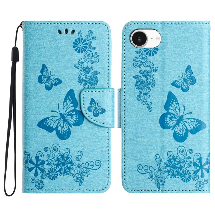 Butterfly Embossed Flip Leather Phone Case, For iPhone 16e, For iPhone 16 Pro Max, For iPhone 16 Pro, For iPhone 16 Plus