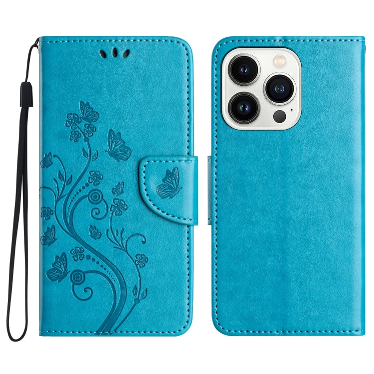 Butterfly Flower Pattern Flip Leather Phone Case, For iPhone 16e, For iPhone 16 Pro Max, For iPhone 16 Pro, For iPhone 16 Plus