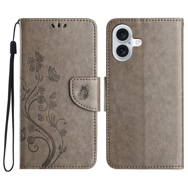 Butterfly Flower Pattern Flip Leather Phone Case, For iPhone 16, For iPhone 15 Pro Max, For iPhone 15 Pro, For iPhone 15 Plus