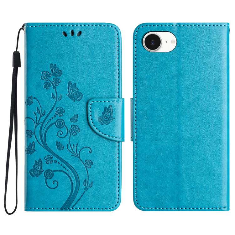 Butterfly Flower Pattern Flip Leather Phone Case, For iPhone 16e, For iPhone 16 Pro Max, For iPhone 16 Pro, For iPhone 16 Plus