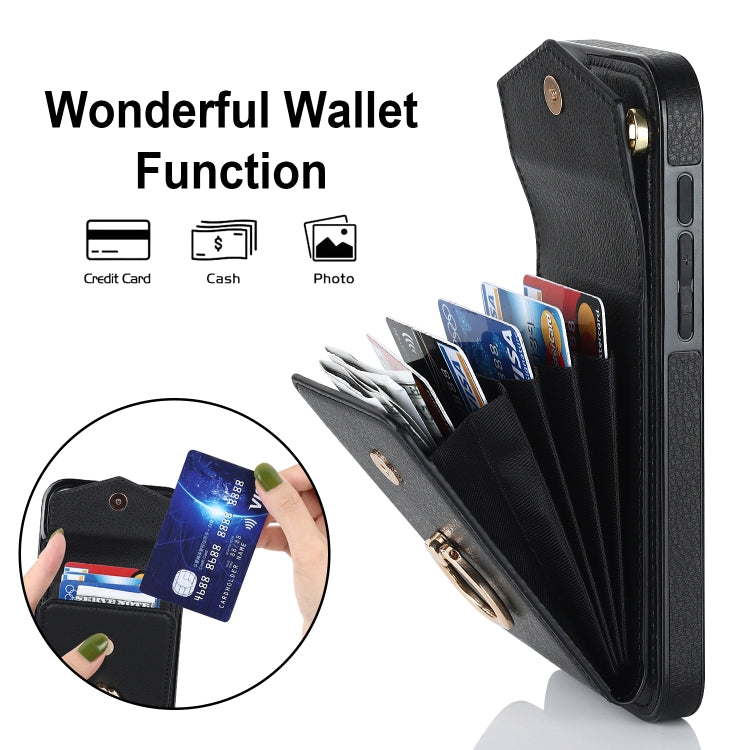 Ring Holder RFID Card Slot Phone Case, For iPhone 15 Plus, For iPhone 15