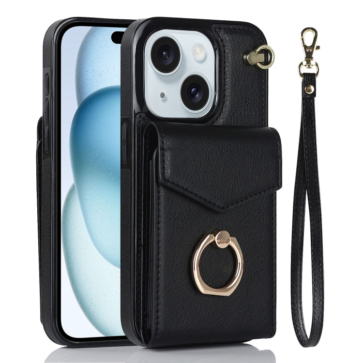 Ring Holder RFID Card Slot Phone Case, For iPhone 15 Plus, For iPhone 15