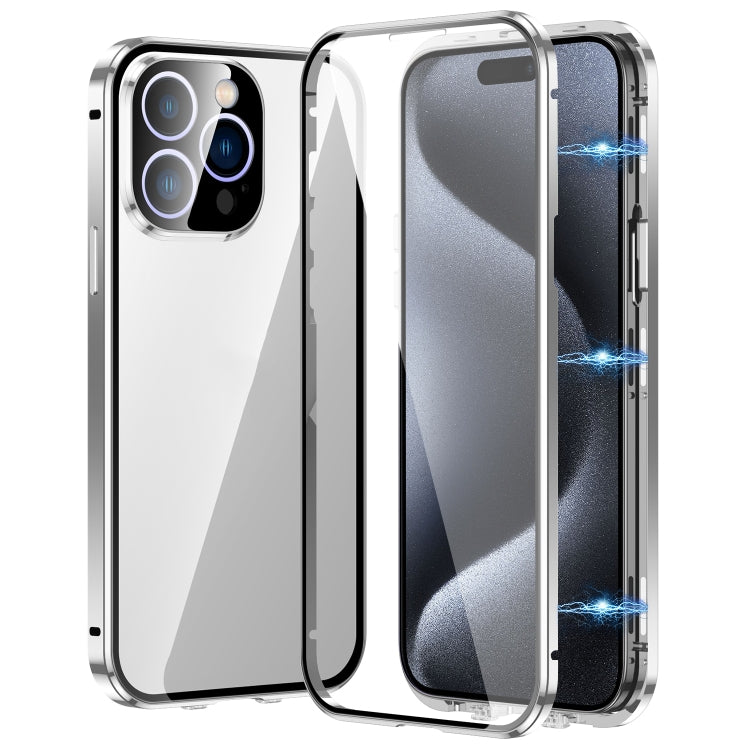 Magnetic Double-buckle HD Tempered Glass Phone Case, For iPhone 16 Pro Max, For iPhone 16 Pro, For iPhone 16 Plus, For iPhone 16, For iPhone 15 Pro Max, For iPhone 15 Pro