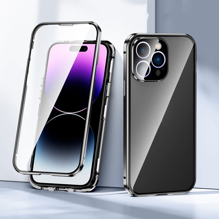 Magnetic Double-buckle HD Tempered Glass Phone Case, For iPhone 15 Plus, For iPhone 15, For iPhone 13 Pro Max, For iPhone 13 Pro, For iPhone 13, For iPhone 12